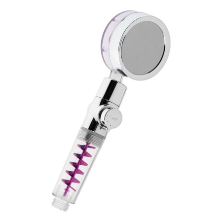 Shower watering can Zein Z4087, microdants, button "stop", fan, spiral, purple/chrome