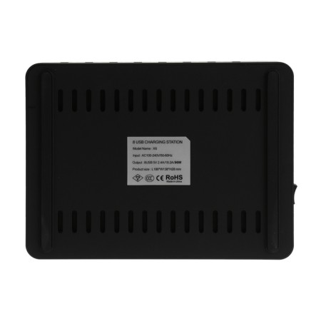 Charger station X6, 8 USB, 2.4 A, 96 W, with separate storage of devices, black-4