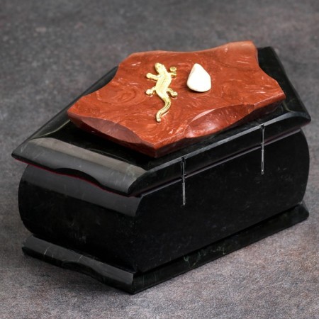 Casket "Pyathedral" 16x9x8 cm, natural stone, coil-2