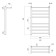 Water towel Domoterm "Medea" P8, 500x800 mm, with a shelf, chrome