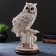 Figure "Owl with a book on a stand" 18x21x34cm aged