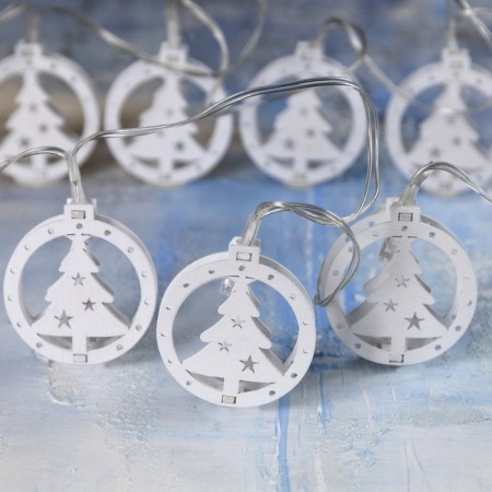 Garland “thread” 2 m with nozzles “Christmas tree”, ip20, transparent thread, 10 LED, warm white glow, AAH2-1