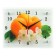 Carty clock is wall-mounted, interior "apricots with flowers", silent, 25 x 20 cm