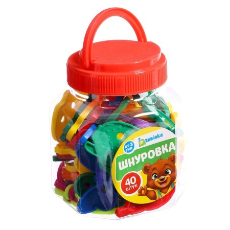 Lining "Funny figures" in a bank, 40 pcs., Mix, according to Montessori Methods-5