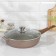 Granite pan, d = 28 cm, removable handle, glass cover, anti -stick coating, brown color