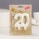 Candle in the cake jubilee "line", number "20", pearl, 6.5 cm