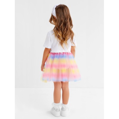 Children's skirt kaftan "gradient" pink, length 30 cm-5