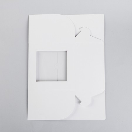 Confectionery folding box for cupcakes with a window for 4 pcs, white, 16 x 16 x 10 cm-2