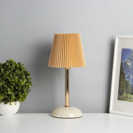 Table lamp "Lira" 1x40W E27 white/gold/beige 15x15x32.5cm