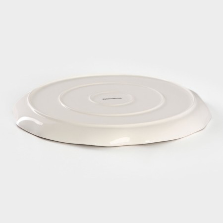 Plate porcelain dining shares "Milky Way", D = 25 cm, white color in plain-2