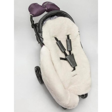 Winter fur envelope Snowy Baby, size 85 cm, purple color-4