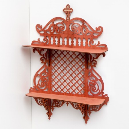 Decorative shelf, red tree, 53x38x12.5 cm