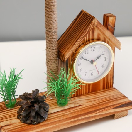 Table lamp with a clock "House" E14 15W 19x18x35 cm-5
