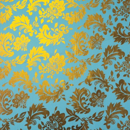 Locum for needlework, atlas, gold pattern on Blue, 50 × 75 cm-1