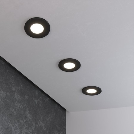 Submissive moisture -proof lamp Elektrostandard, Flickr, 84x84x27 mm, GU10, black matte color-2