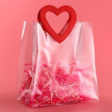 Gift package from PVC, red, 25 x 28 x 15 cm