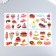 Tattoo on the body color "Sweets. Desserts" 11.5x8 cm, mix