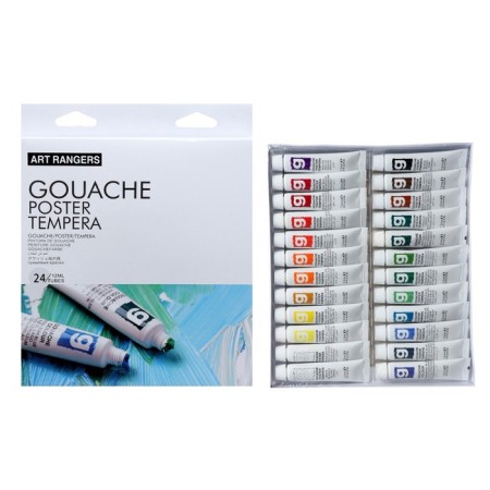 Gouache paints 12 ml, in a metal tube, in a cardboard box, 24 colors-1