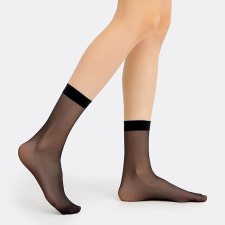 Women's cavalry socks 20den, black color, size 23-25