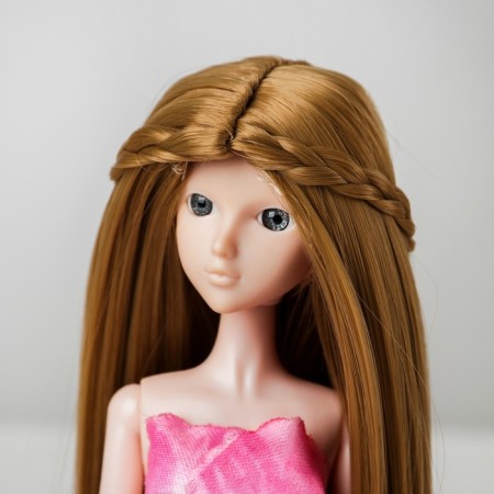 Hair for dolls "straight with pigtails" size is small, color 24