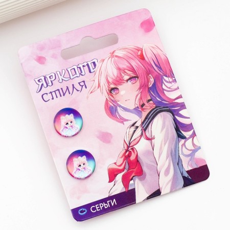 Серьги гвоздики «Яркого стиля» 1.5 х 1.5см-2
