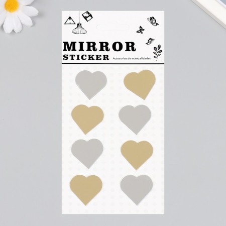 Mirror sticker "Hearts" 20x10 cm