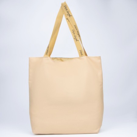 Vangog Flower-shoper bag without lightning with lining, beige color-3