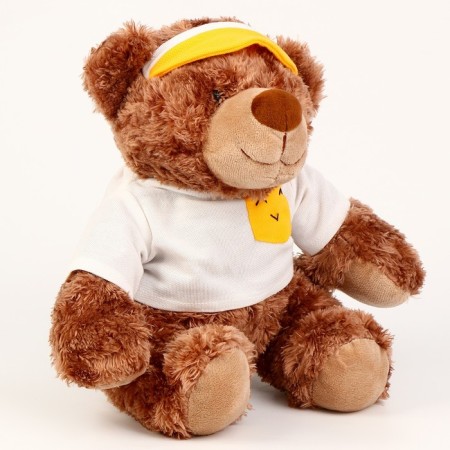 Soft toy "Bear" in a yellow rim, 25 cm-1