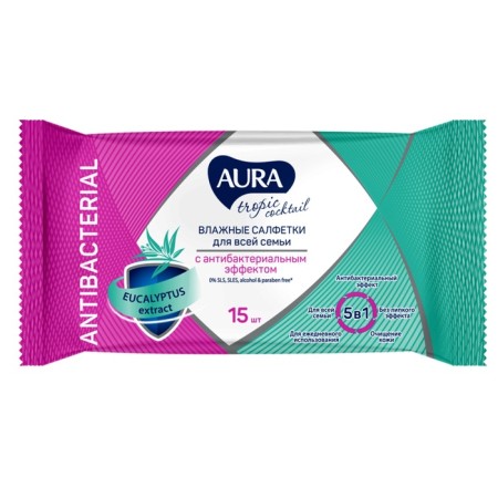 Wet Aura Tropic Cocktail, with antibacterial effect, 15 pcs-3