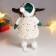 Interior doll "Losik in a green cap, and a white outfit with golden patterns" 30x10x14 cm
