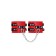 The shackles of Pecado BDSM, soft, with two rifle straps, genuine leather, red-black