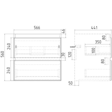 Viant Viant "Malta" 2 boxes, suspended, 430x560x560 mm, with COMO 60 sink-4