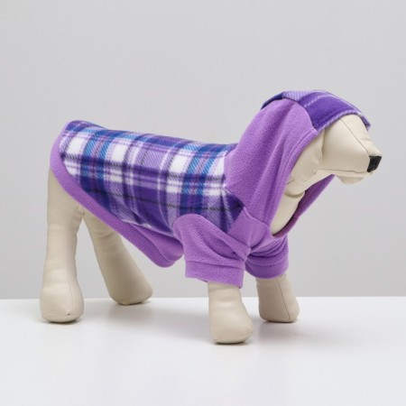Sweatshirt with a hood for dogs, size M, lilac cell (DS 25, Osh 36, Osh 42 cm)-1