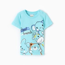 T -shirt for a boy, turquoise color, height 86 cm