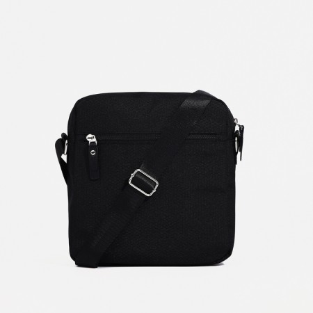 Men's bag over the shoulder, textura, textiles, black color-2