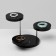 Standing for Rings Round, 3 tiers, 11.5 × 10.5 × 7 cm, black color