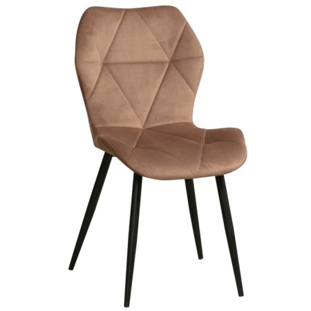 Chair "Dora y", velor tenerife cinnamon / black metal