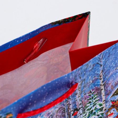 New Year. Gift package "Santa Claus with granddaughter", 11.5 x 14.5 x 6.5 cm.-3
