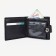 Male purse for magnet, department for bills, for maps, for coins, black color
