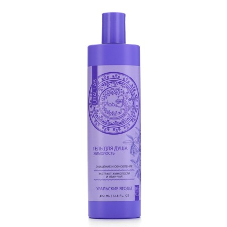 Shower gel, with honeysuckle extract and Ivan-one, purification and update, 410 ml, Ural Lab-1
