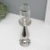 Ceramics candlestick, glass for 1 candle "Avanti" d = 8 cm silver 10x10x40.5 cm