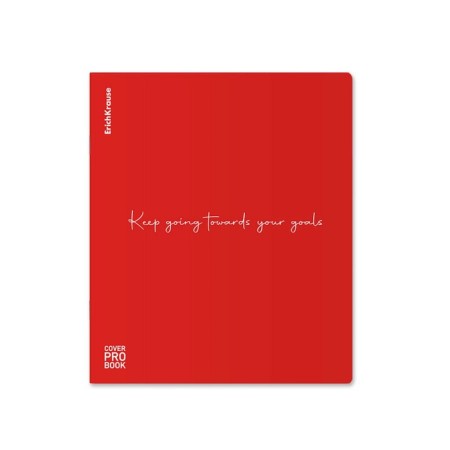 Notebook of 48 sheets in the Erichkrause CoverProbook Words cage, with a plastic cover, red,-6