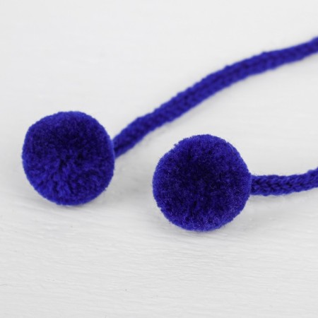 Decorative element on the rope 2 balls, d = 1.5 cm, set 6 pcs., Blue color-1