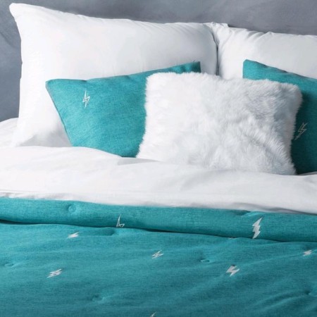 Set "Flash": a bedspread 160 x 220 cm, pillowcases 40 x 40 cm - 2 pcs, turquoise-2
