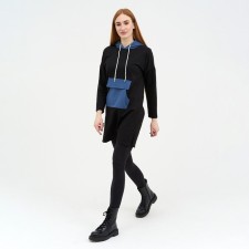 Feminine sweatshirt, black color/indigo size 46
