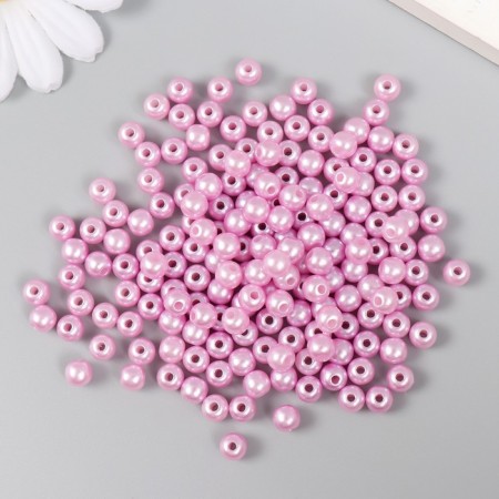 Set of beads "needlework" plastic, diameter 6 mm, 25 g, light pink-1