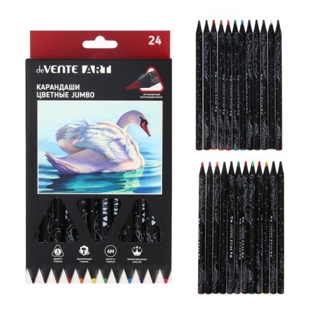 Pencils 24 colors, Devente Jumbo Art Three -sided, 4 mm