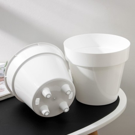 Kashpo for flowers with an insert "Porto", 2.4 liters, white color-2