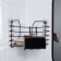 Corner shelf with a phone holder, 22.5 × 22.5 × 20.5 cm, black color