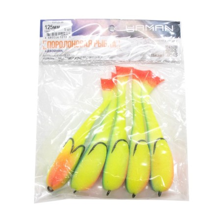 Yaman foam fish on a double, 125 mm, color 26 UV, 5 pcs.-4